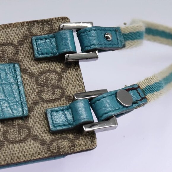 GUCCI GG Supreme Pouch PVC Leather Beige 125848 Auth 113564 - Picture 12 of 16